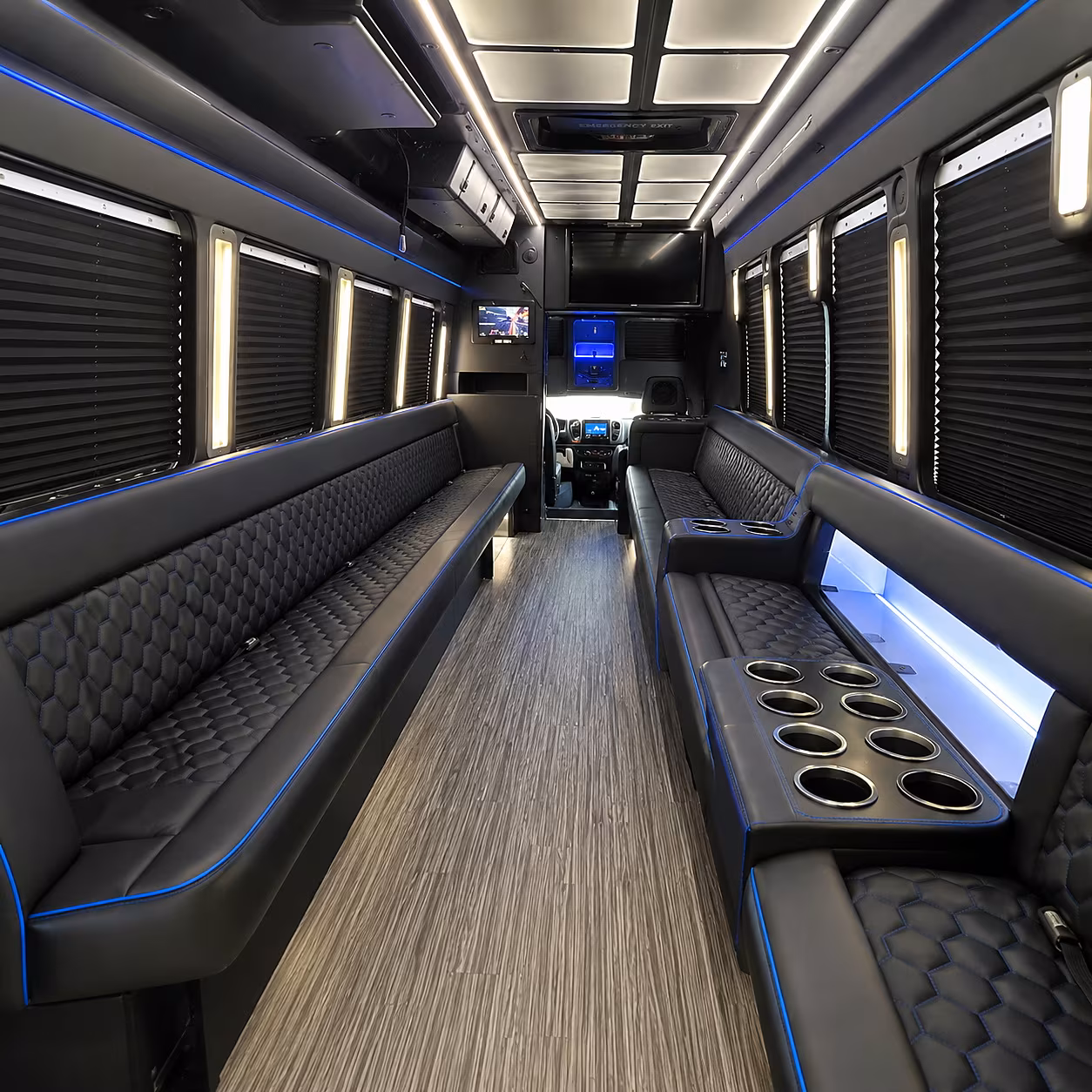 johns creek party bus rental interior